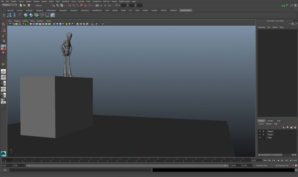Img 1: Posa chiave iniziale applicata al character 3D sottoposto ad animazione.